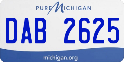 MI license plate DAB2625