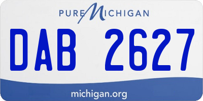 MI license plate DAB2627