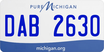MI license plate DAB2630