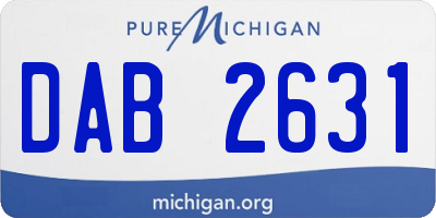 MI license plate DAB2631