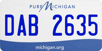 MI license plate DAB2635