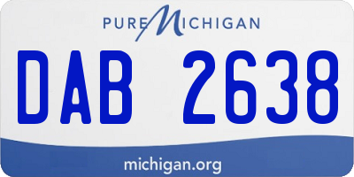 MI license plate DAB2638