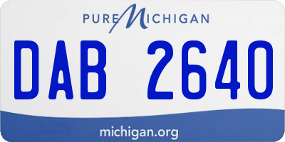 MI license plate DAB2640