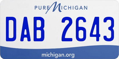 MI license plate DAB2643
