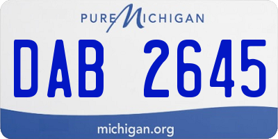MI license plate DAB2645