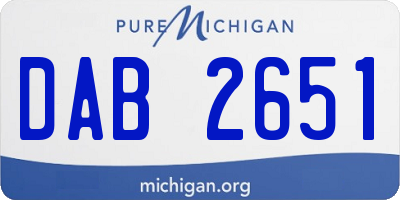 MI license plate DAB2651