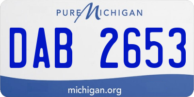 MI license plate DAB2653