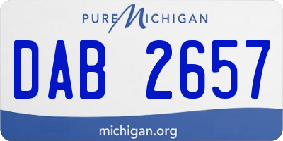 MI license plate DAB2657