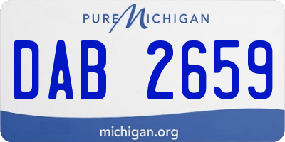 MI license plate DAB2659