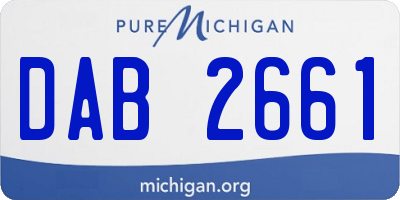 MI license plate DAB2661