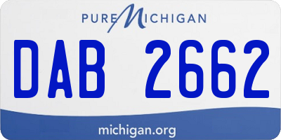 MI license plate DAB2662
