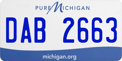 MI license plate DAB2663