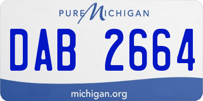 MI license plate DAB2664