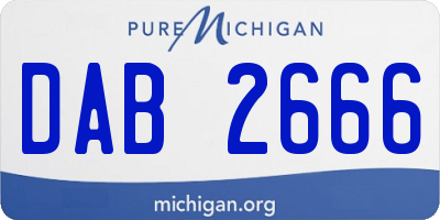 MI license plate DAB2666