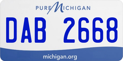 MI license plate DAB2668