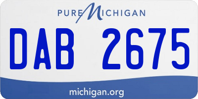 MI license plate DAB2675