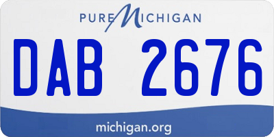 MI license plate DAB2676