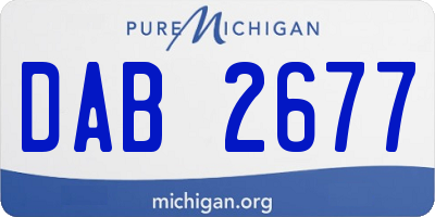 MI license plate DAB2677