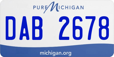 MI license plate DAB2678