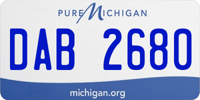 MI license plate DAB2680