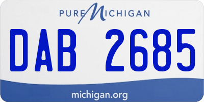 MI license plate DAB2685