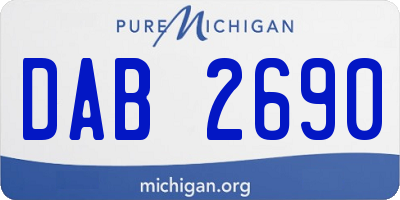 MI license plate DAB2690