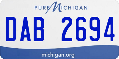 MI license plate DAB2694