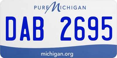 MI license plate DAB2695