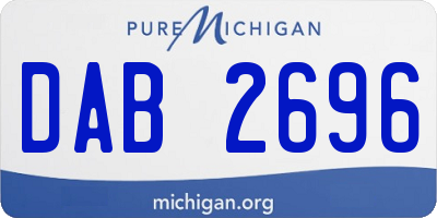 MI license plate DAB2696