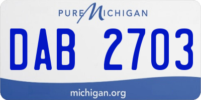 MI license plate DAB2703
