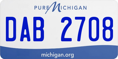 MI license plate DAB2708