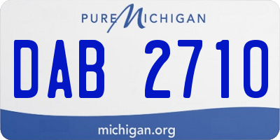 MI license plate DAB2710