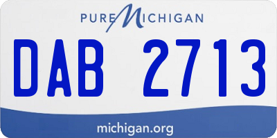 MI license plate DAB2713