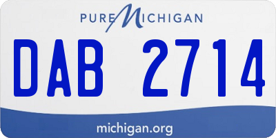 MI license plate DAB2714