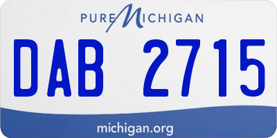 MI license plate DAB2715