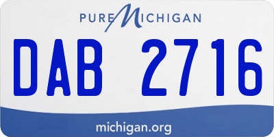 MI license plate DAB2716