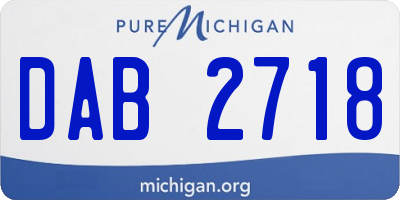 MI license plate DAB2718