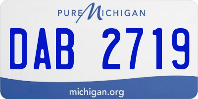 MI license plate DAB2719
