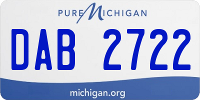 MI license plate DAB2722