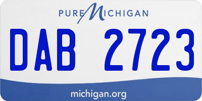 MI license plate DAB2723