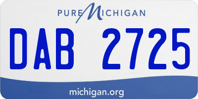MI license plate DAB2725