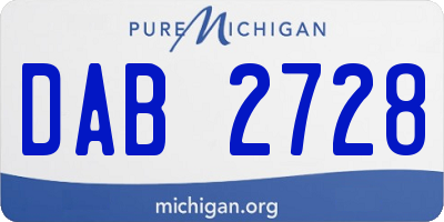 MI license plate DAB2728