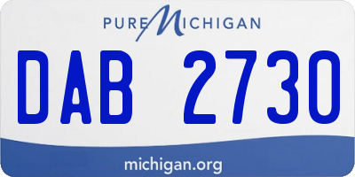 MI license plate DAB2730