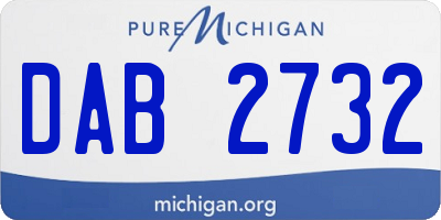 MI license plate DAB2732