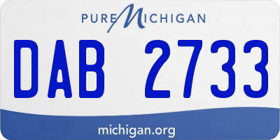 MI license plate DAB2733