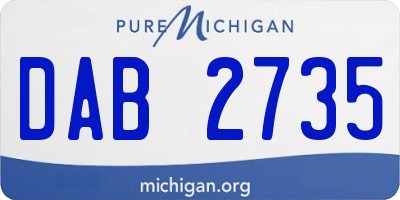 MI license plate DAB2735