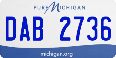 MI license plate DAB2736