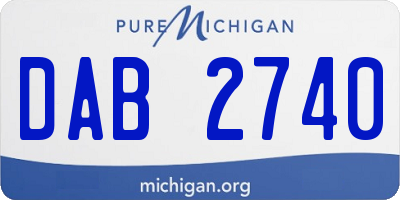 MI license plate DAB2740