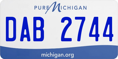 MI license plate DAB2744