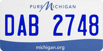 MI license plate DAB2748